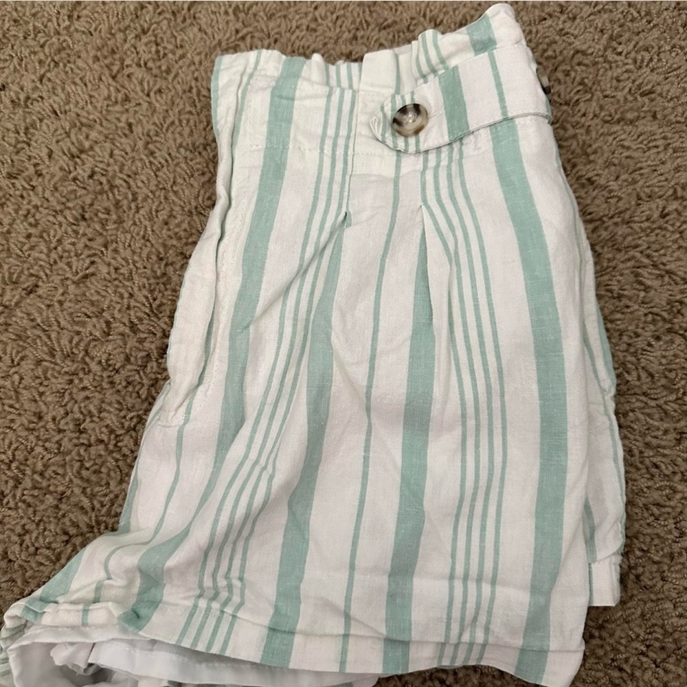 Striped Green and White Shorts